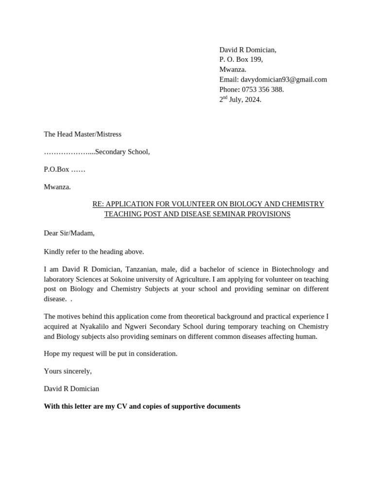 Aplcation letter | PDF