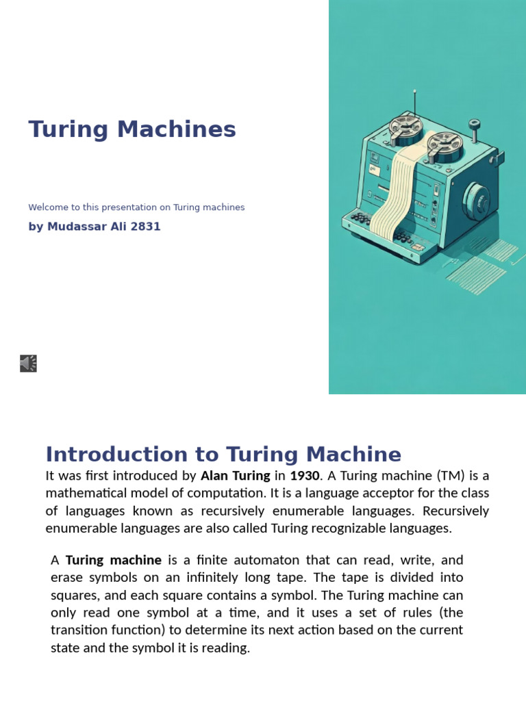 Introduction to Turing Machines | PDF | Applied Mathematics | Formalism ...