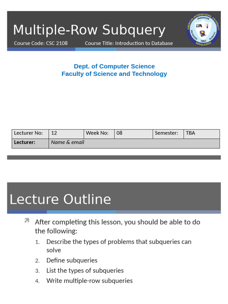 SP 23 24 Lecture12 IDB | PDF | Databases | Computer Data