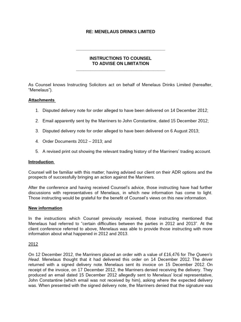 Second Instructions To Counsel | PDF | Cheque | Banks