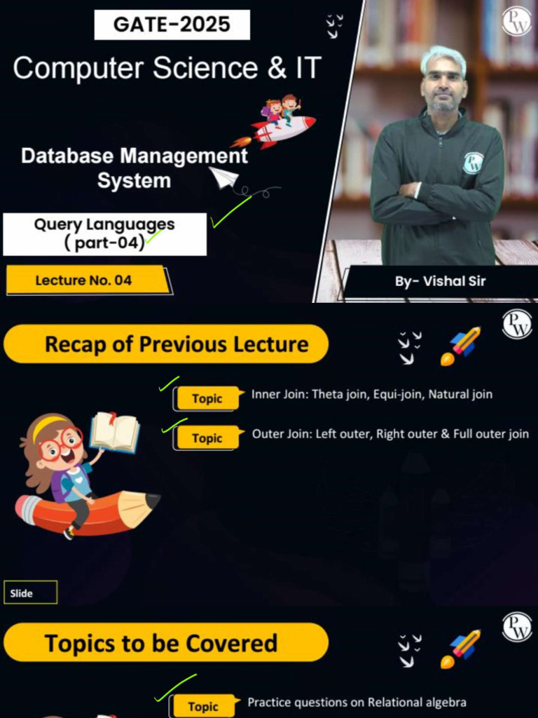 Query Languages (Part 04) (Lec 04) _ Class Notes | PDF