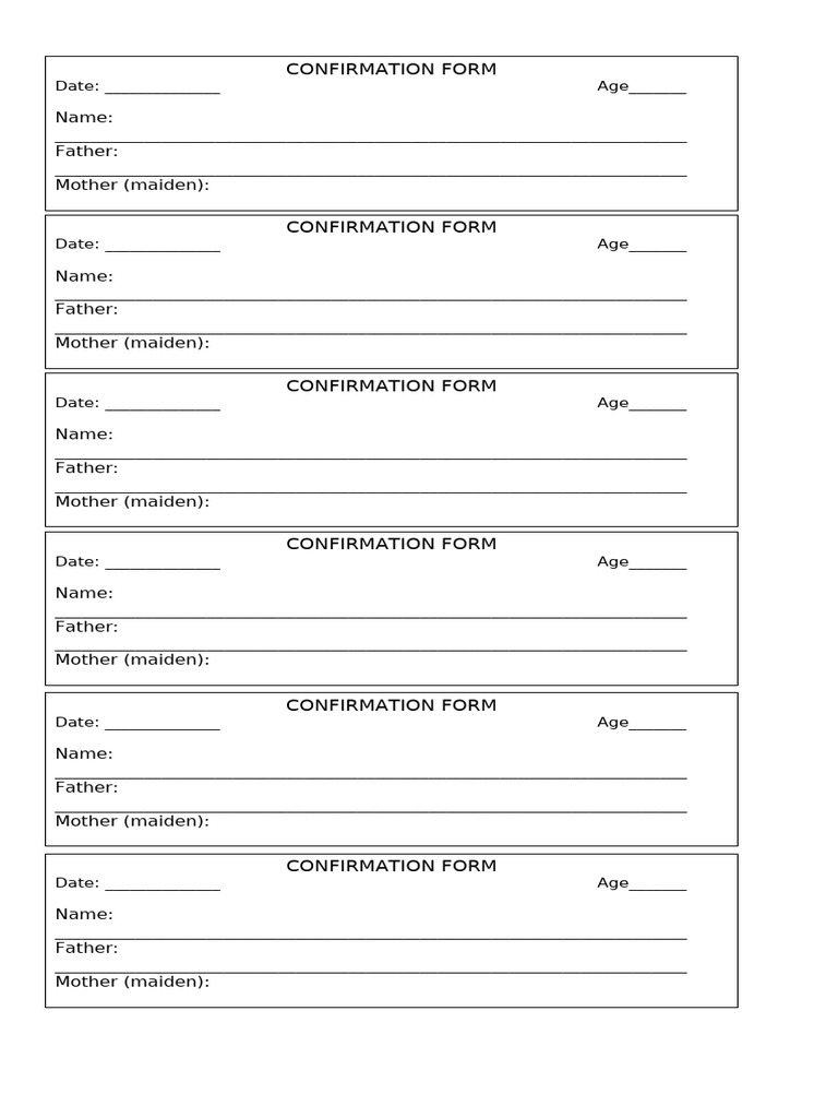 Confirmation form | PDF