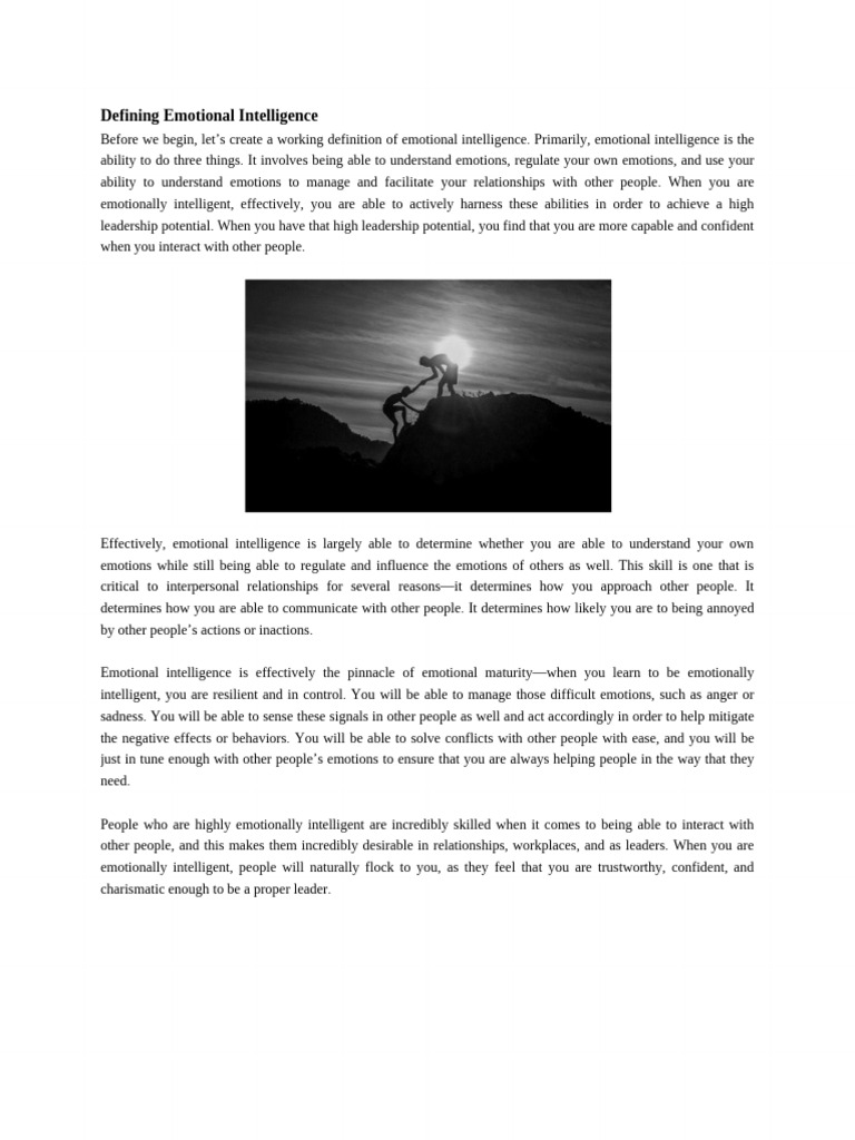 Understanding Emotional Intelligence | PDF