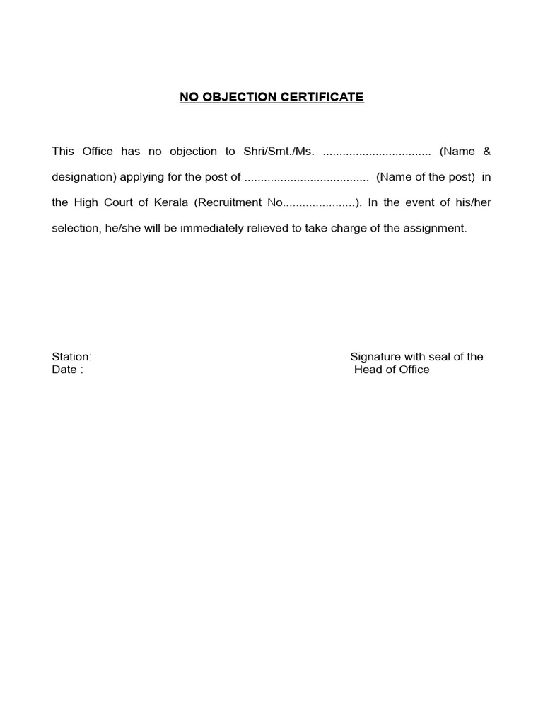 1 No Objection | PDF