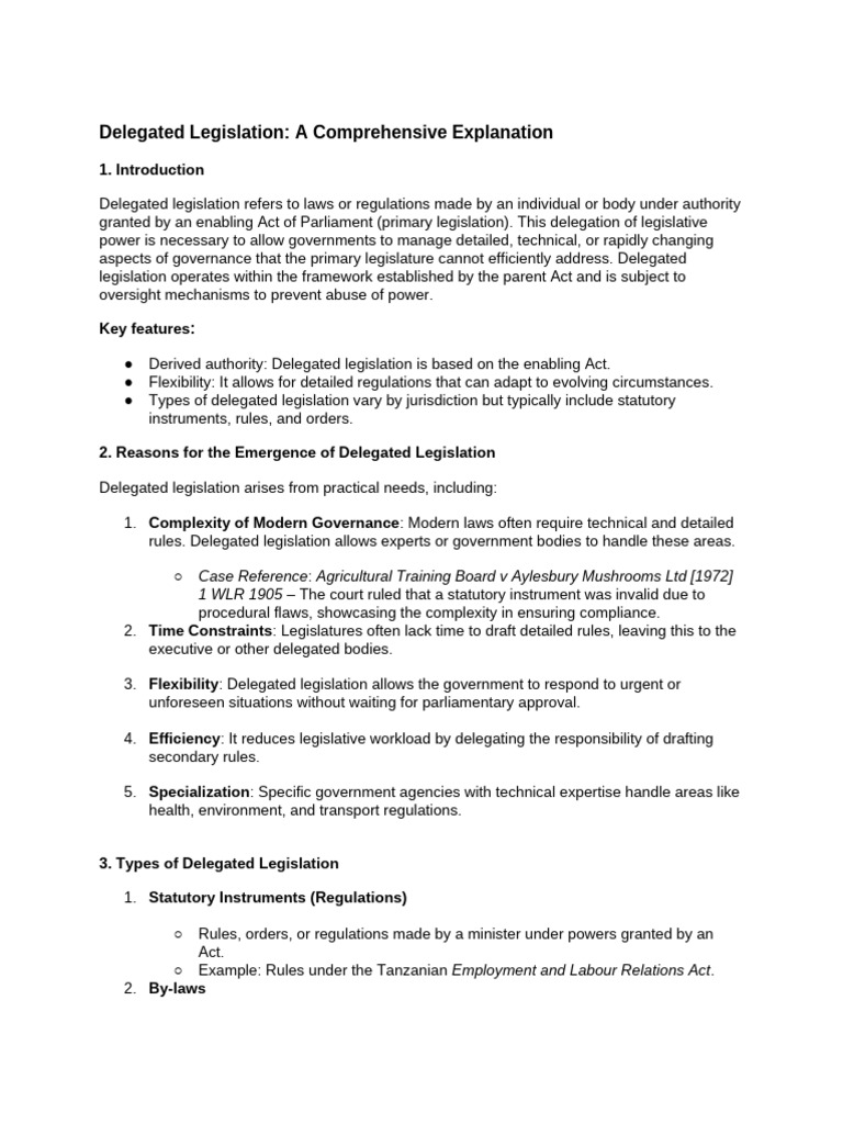 Understanding Delegated Legislation | PDF | Public Sphere | Justice