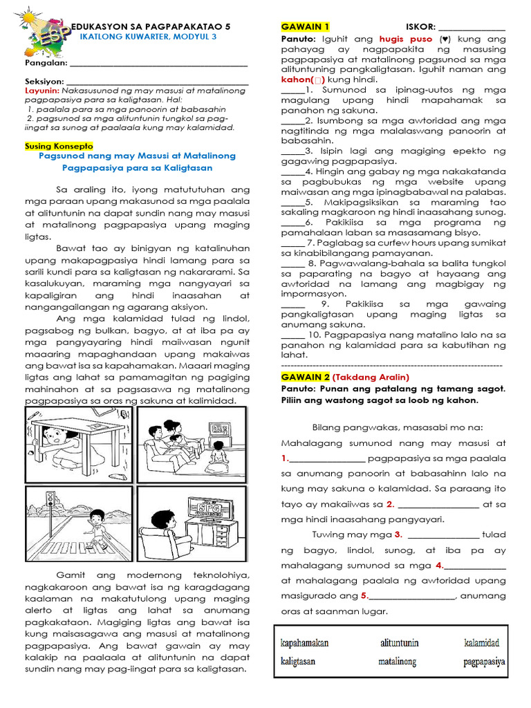 Modyul3 EsP5 Q3 | PDF