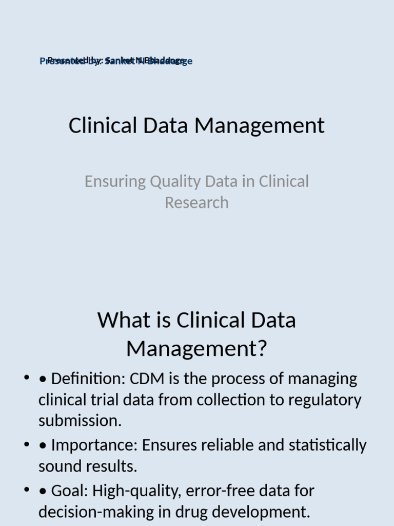 Clinical - Data - Management - Presentation - Updated 2 | PDF