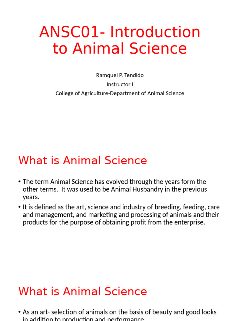 Introduction to Animal Science Overview | PDF | Sheep | Livestock