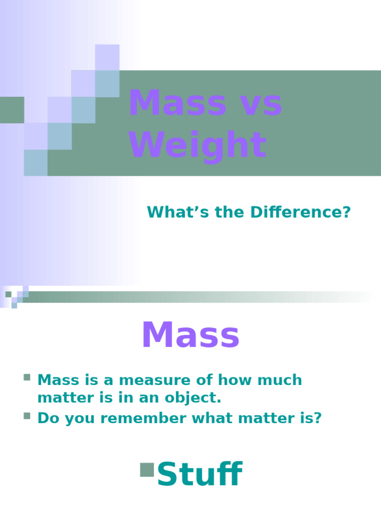 Understanding Mass and Weight Differences | PDF