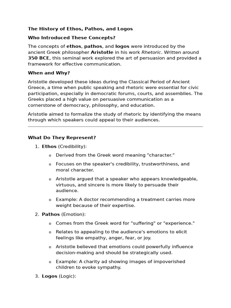 Understanding Ethos, Pathos, Logos | PDF | Public Speaking | Rhetoric
