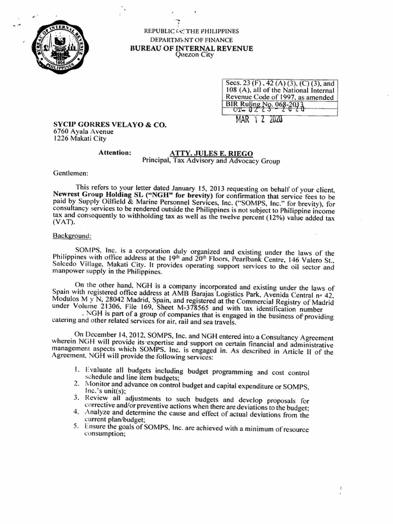 Tax Exemption for NGH Services | PDF | Taxes | Budget