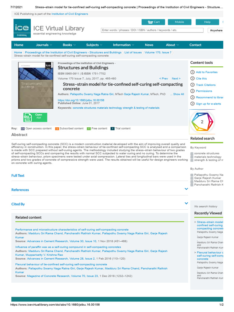 Stress-Strain Model for Self-Curing Concrete | PDF | Concrete | Applied ...