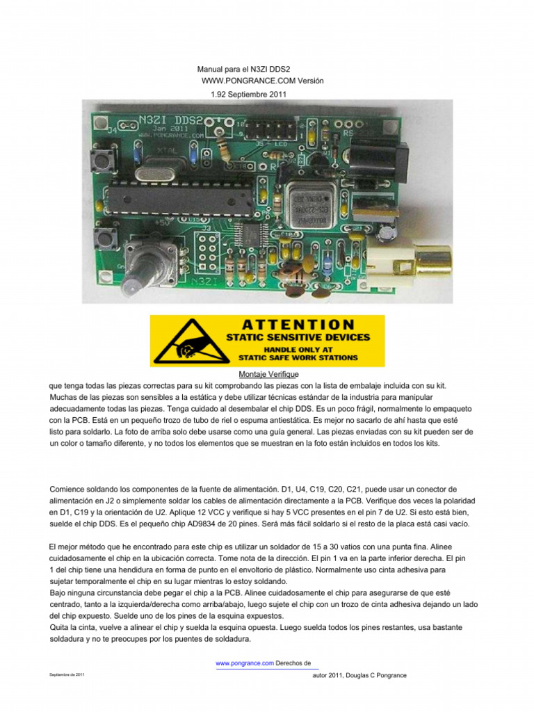 Guía de Soldadura para Chip DDS AD9834 | PDF | Placa de circuito ...