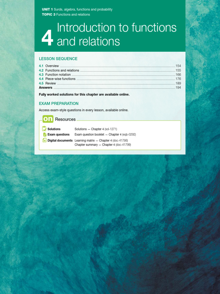 C 04 Introduction To Functions and Relations | PDF | Set (Mathematics ...