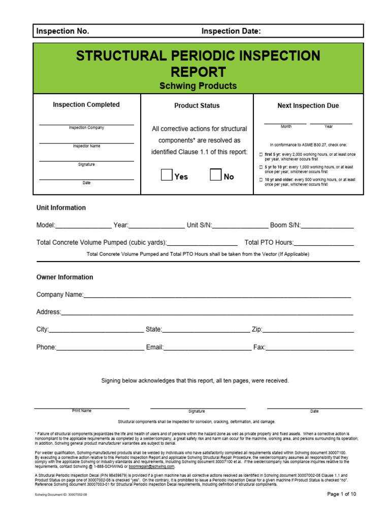 Structural Inspection Report Template | PDF | Mechanical Engineering