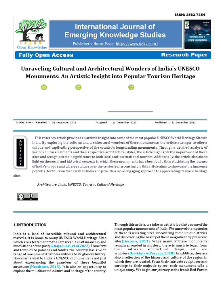 India's UNESCO Monuments: Cultural Insights | PDF | Cultural Heritage