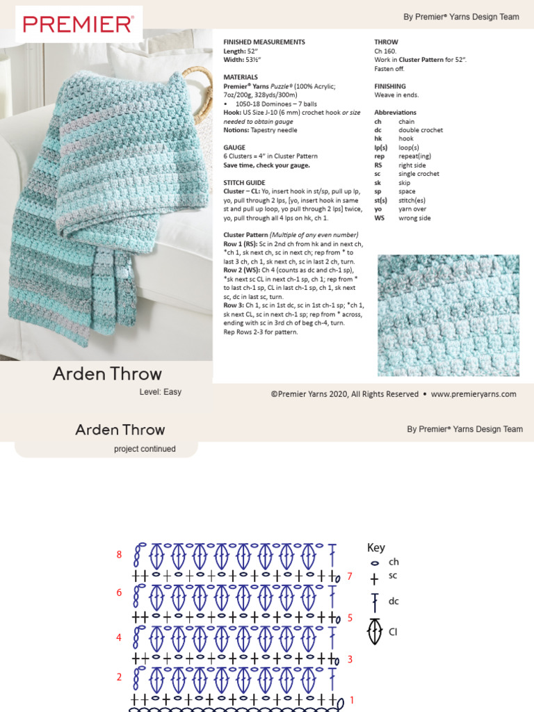 Easy Crochet Arden Throw Pattern | PDF | Crochet | Weaving
