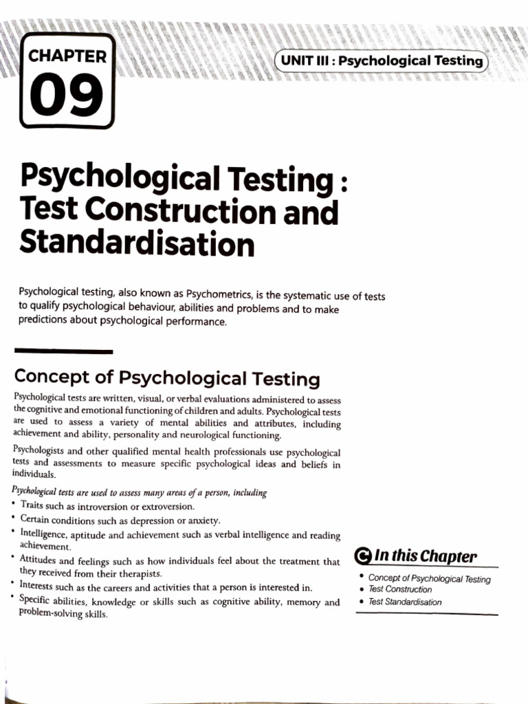 Psychological Testing: Methods & Types | PDF | Validity (Statistics ...