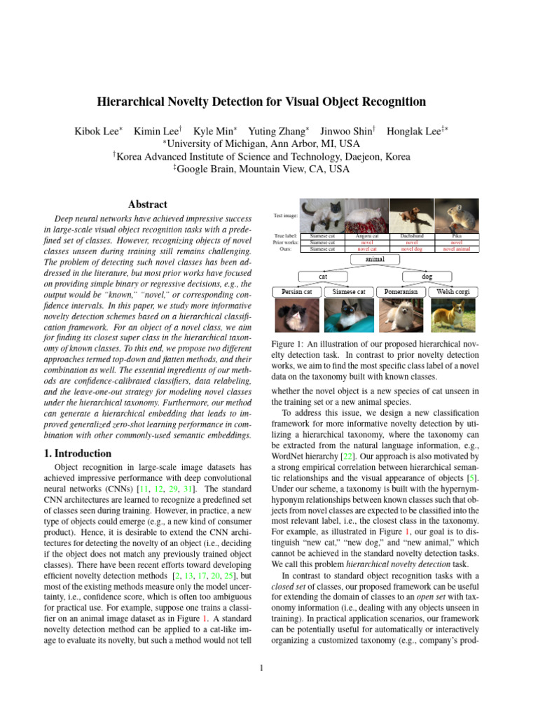 Lee Hierarchical Novelty Detection CVPR 2018 Paper | PDF | Hierarchy ...