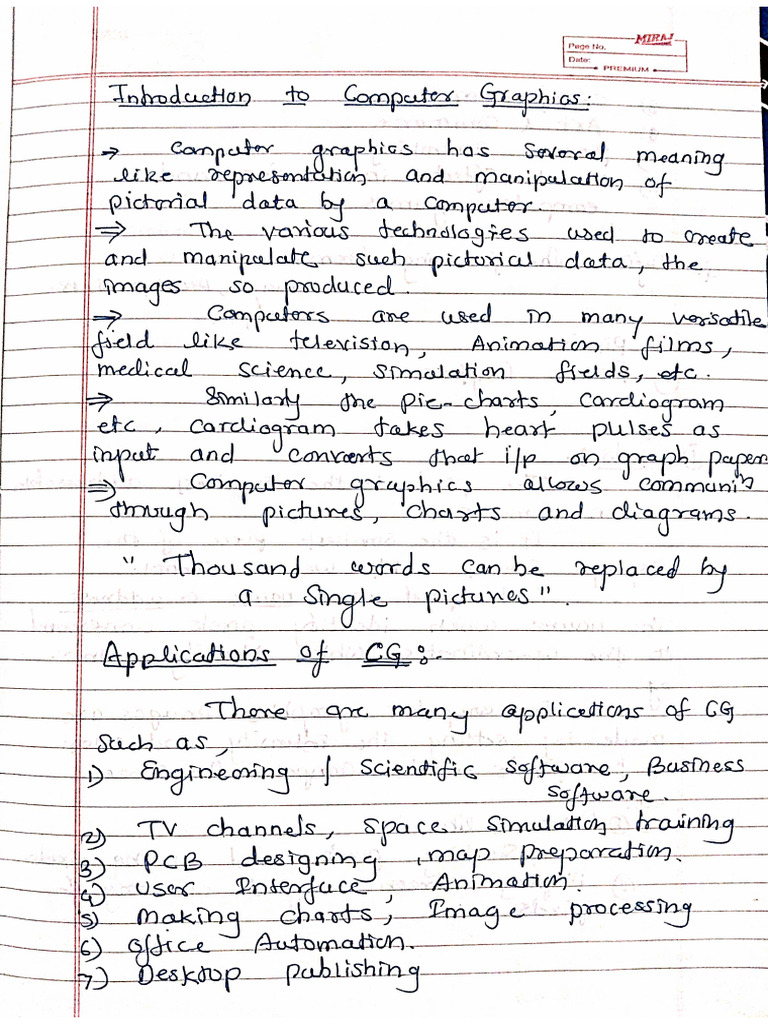 CG - Unit 1 - SPB - Notes | PDF