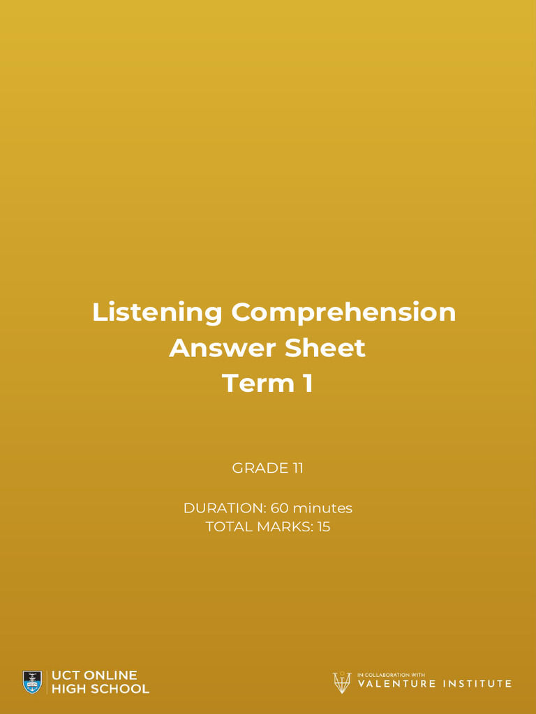 G11 English Listening Comprehension Key | PDF | Plagiarism | Learning