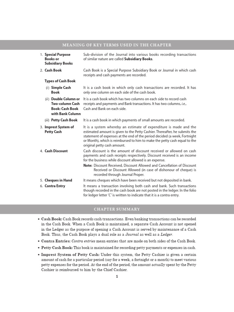 Key Terms and Chapter Summary-10 | PDF | Payments | Cheque