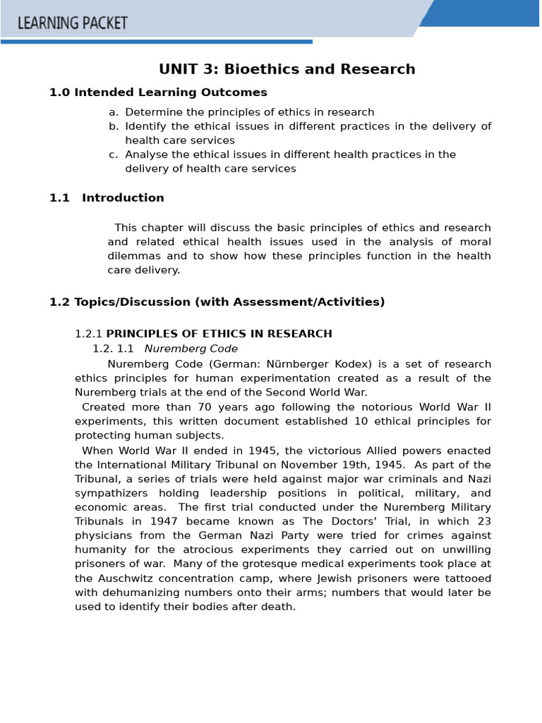 Bioethics Principles in Healthcare Research | PDF | Informed Consent ...