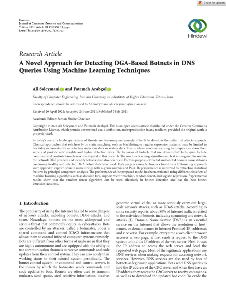A Novel Approach For Detecting DGA-Based Botnets in DNSQueries Using ...