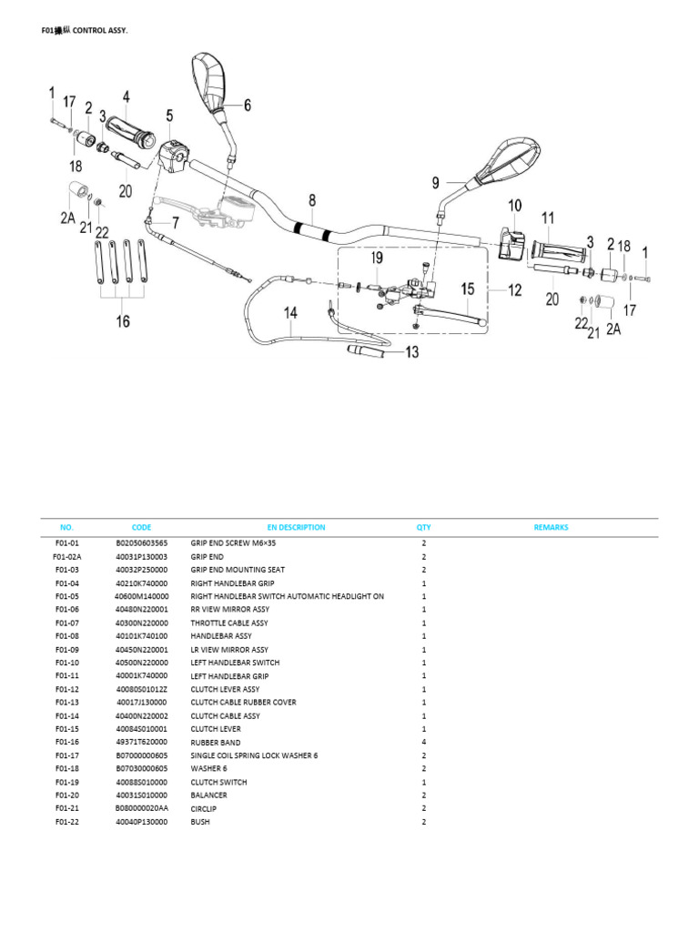 Benelli TNT 25 Parts Catalog | PDF | Valve | Axle