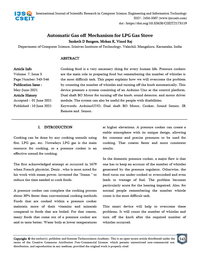 Automatic Gas Off Mechanism For LPG Gas Stove | PDF | Kitchen Stove ...