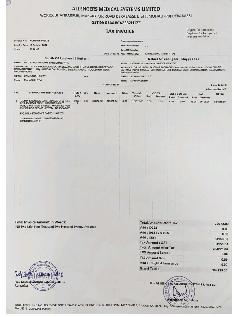 KHUBCHgyrdxsxsfvugfdcrdcfgANDANI 23-24 CMC INVOICE RECEIPT | PDF