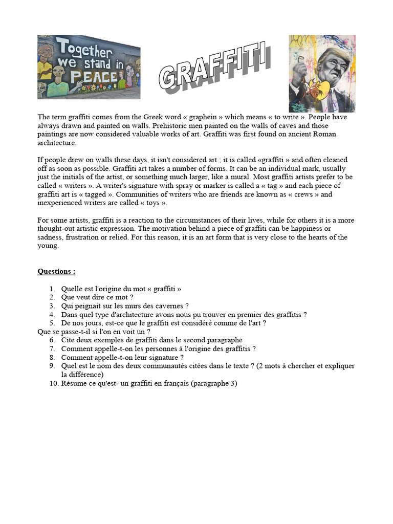 Understanding Graffiti: Origins and Culture | PDF