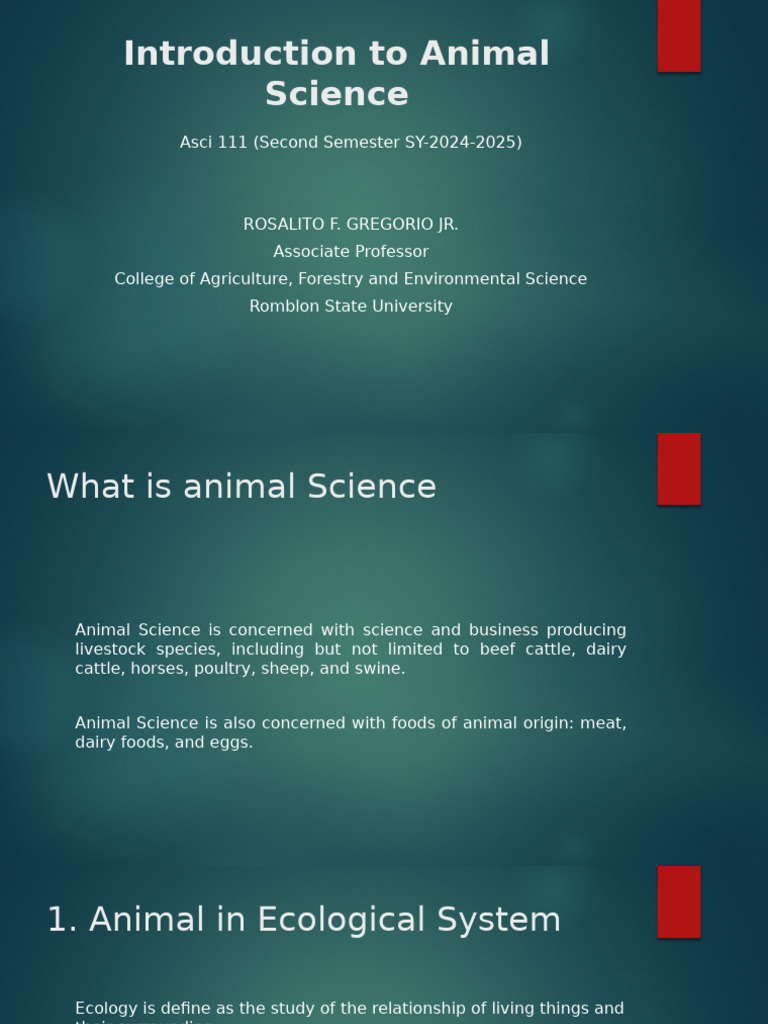 Overview of Animal Science Principles | PDF