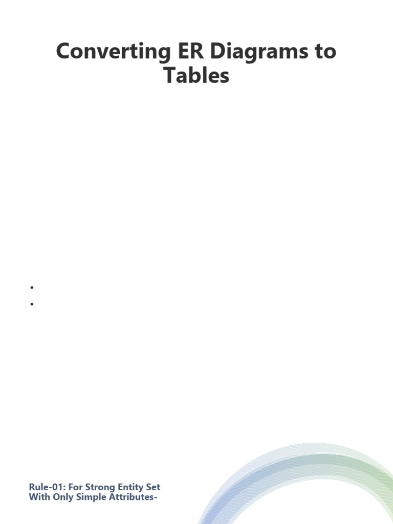 ER Diagram to Relational Table Conversion | PDF | Relational Database ...