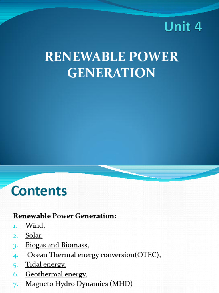 Overview of Renewable Power Sources | PDF | Photovoltaics | Solar Power