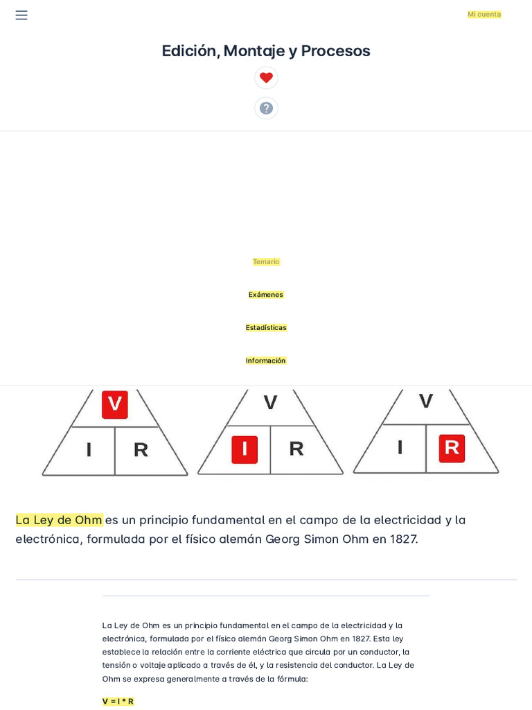 Ley de Ohm: Fundamentos y Aplicaciones | PDF