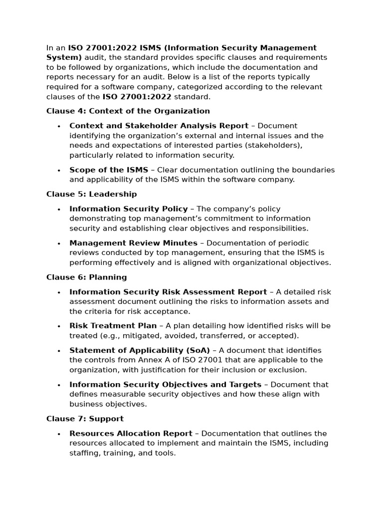 List of Documents For ISO | PDF | Information Security | Computer Security