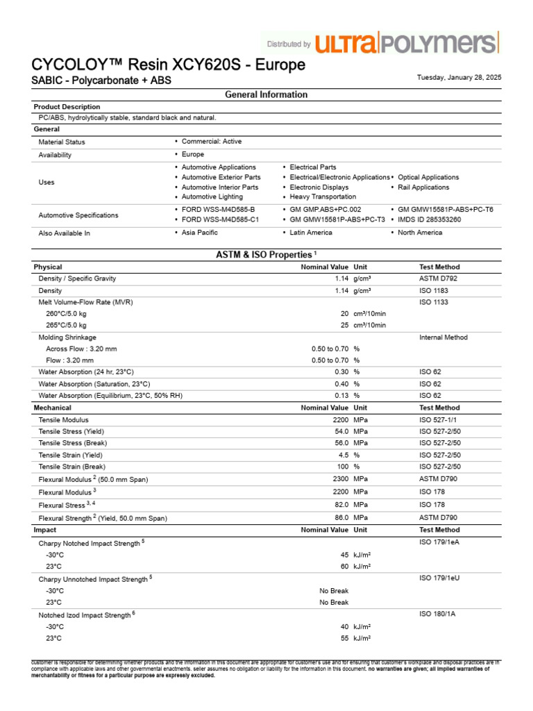 Technical-Data-Sheet - PDF ABS PC - Copie | PDF | Strength Of Materials ...