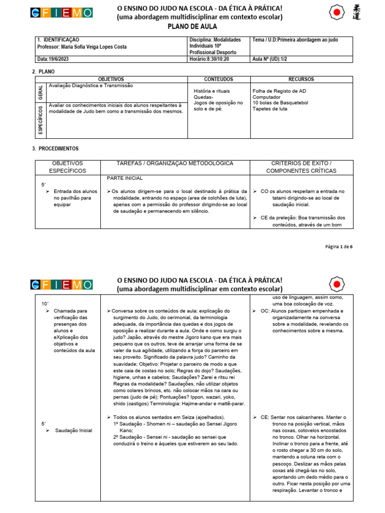 Ensino de Judo: Ética e Prática Escolar | PDF | Judô