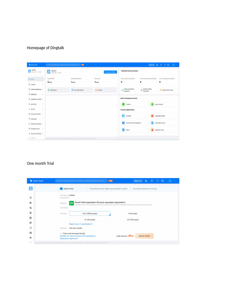 Dingtalk Plans for Medium Teams | PDF