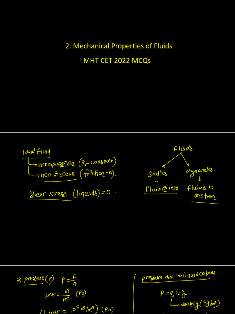 Mechanical Properties of Fluids | PDF | Fluid Dynamics | Reynolds Number