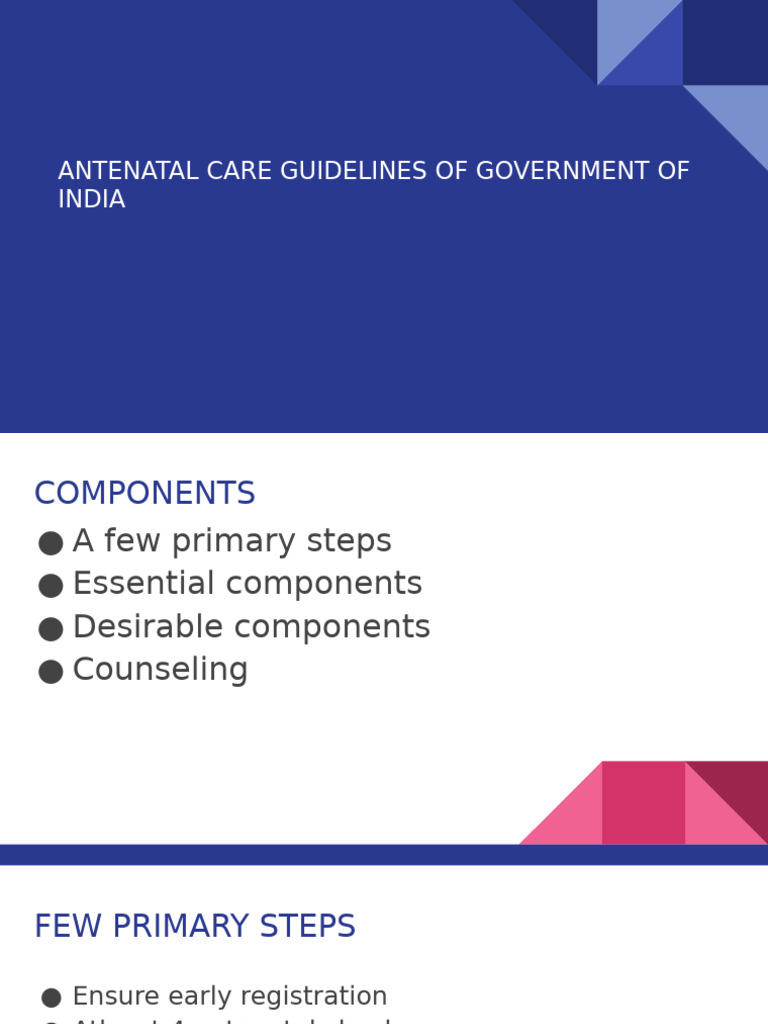 Antenatal Care Guidelines India | PDF | Pregnancy | Physical Examination