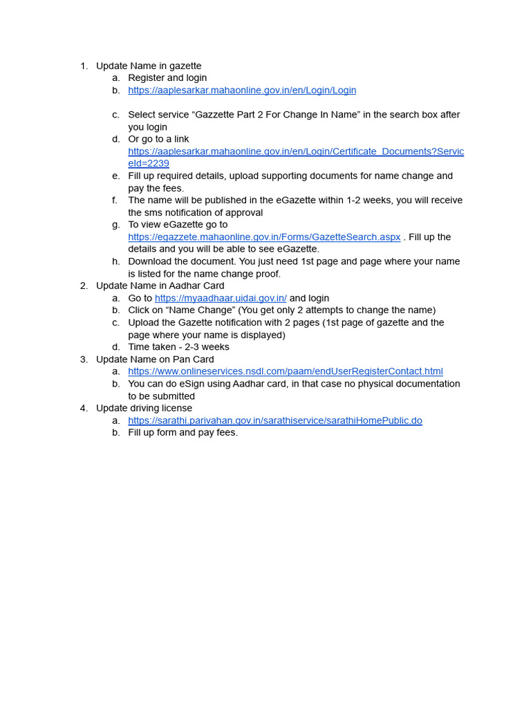 Name Change Process Guide | PDF