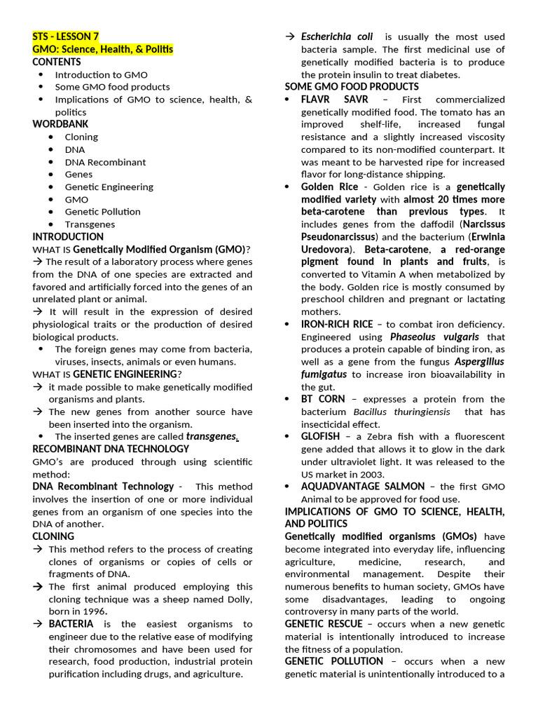FINALS_REVIEWER | PDF | Genetically Modified Organism | Stem Cell