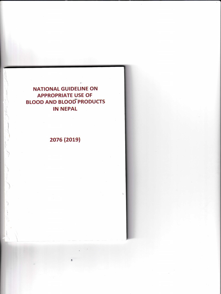 National Guideline On Appropriate Use of Blood and Blood 2076 ...