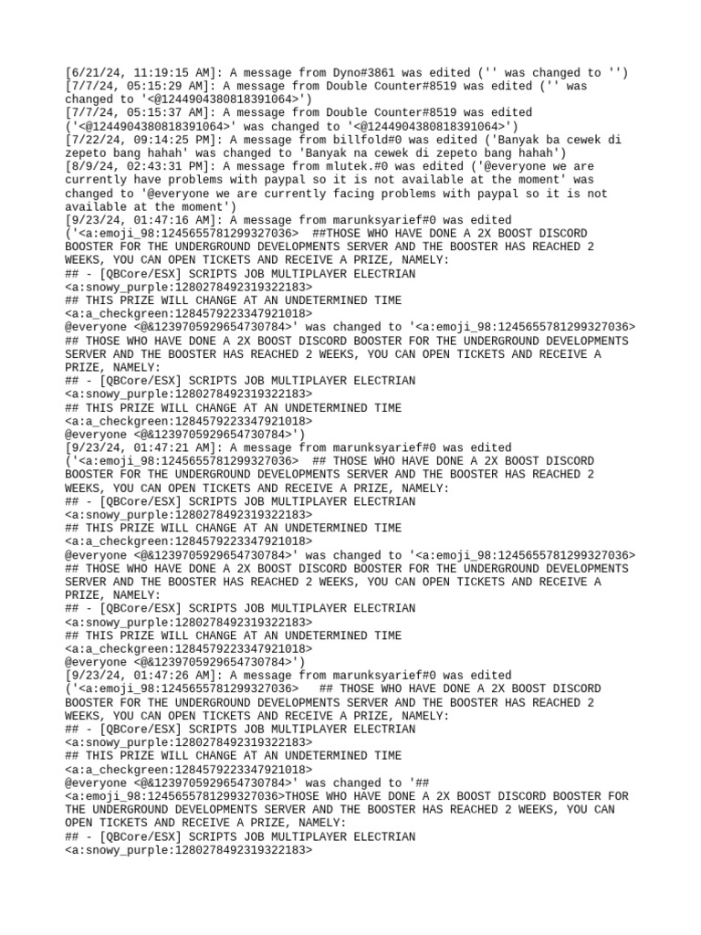Discord Message Edits Log | PDF | Instant Messaging | Web Conferencing