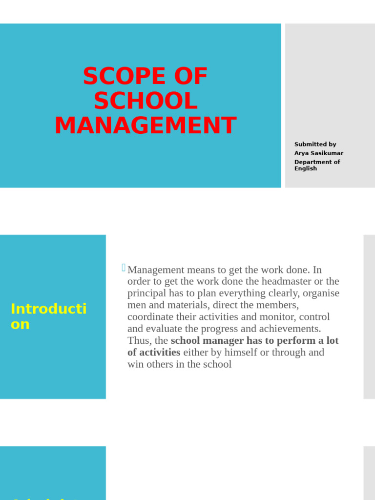 Comprehensive School Management Scope | PDF | Curriculum