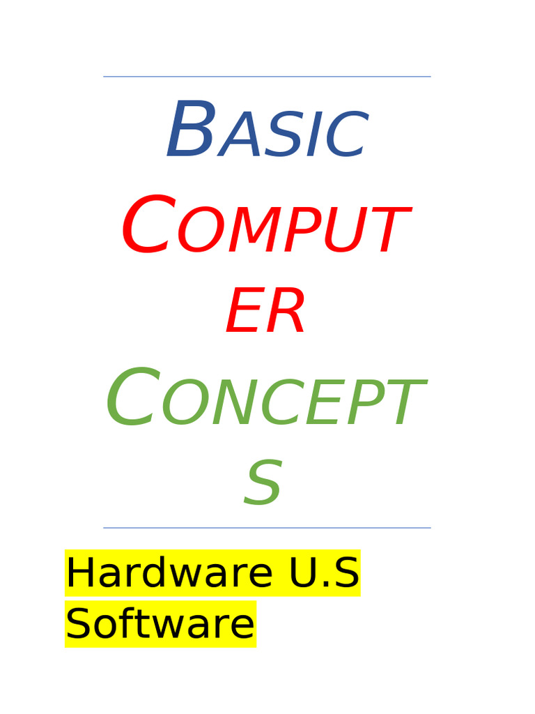 BASIC COMPUTER CONCEPTS | PDF