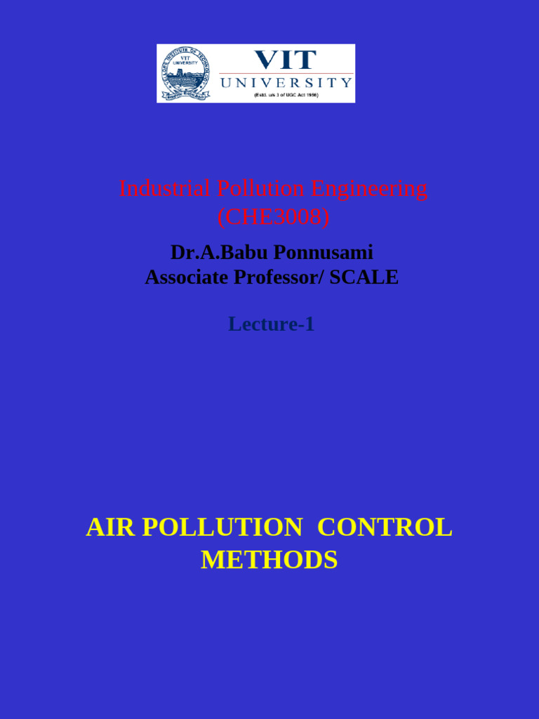 Air Pollution Control Methods Overview | PDF | Adsorption | Catalysis