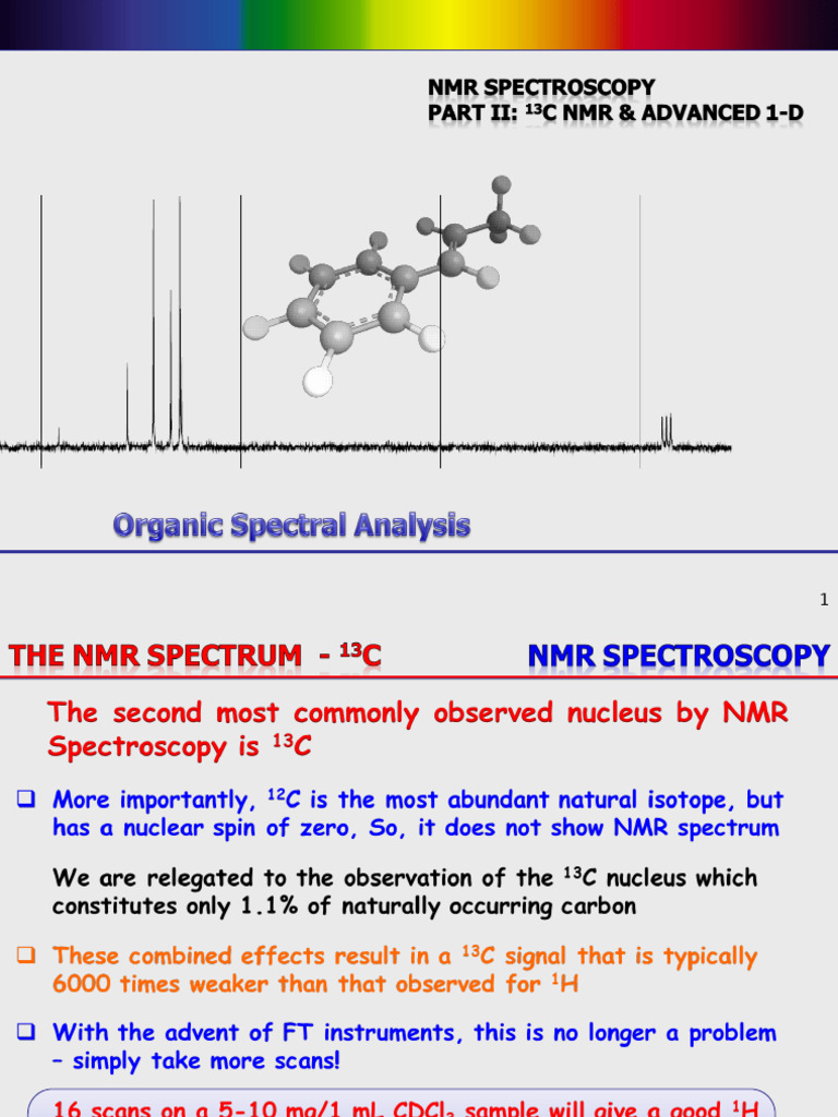 13C NMR Spectroscopy Guide | PDF | Carbon 13 Nuclear Magnetic Resonance ...